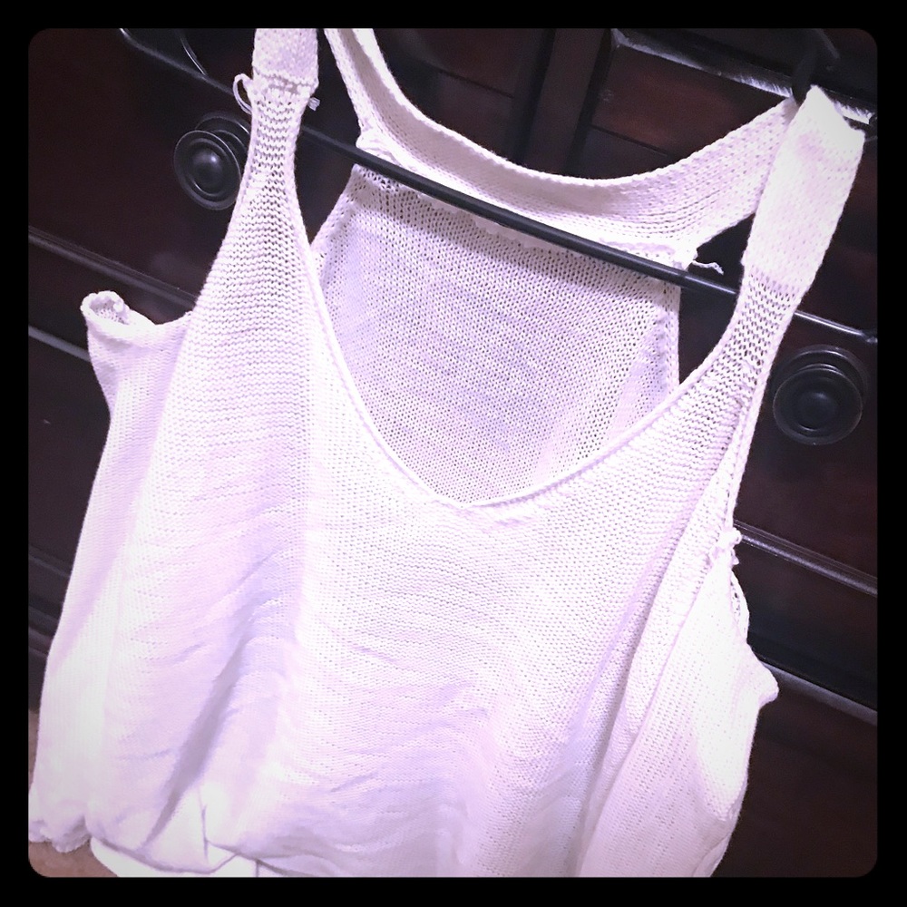 White sweater w/ cutout shoulders